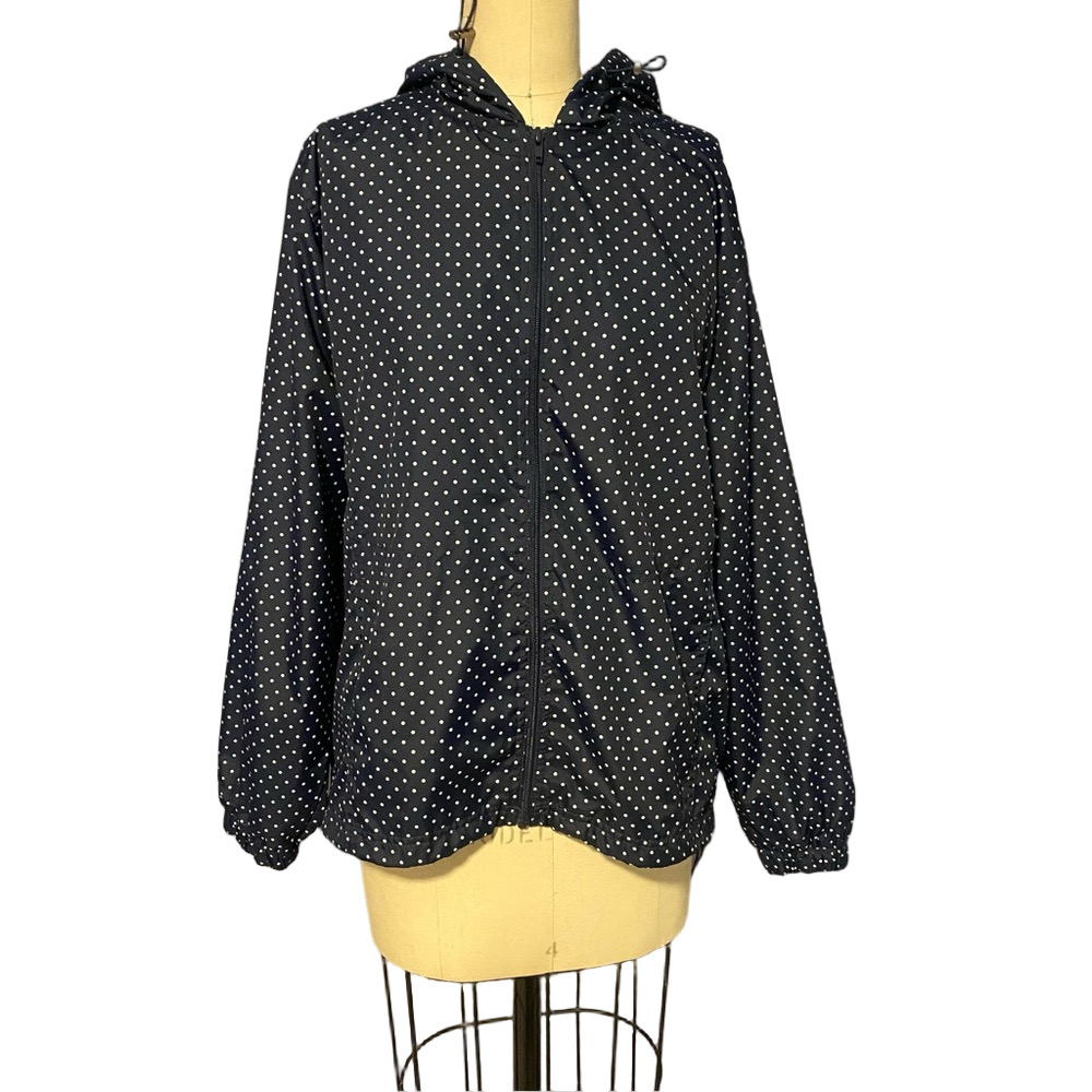Navy Polka Dot Utility Rain Jacket Sz Large-KC Collection